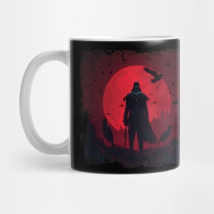 Raven Man Diablo BRZRKR a Witcher on Red Moon Mug